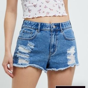 PacSun Island High Waisted Denim Festival Shorts
